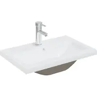 Syfax Lavabo encastré avec robinet 61x39x18 cm céramique blanc