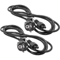 VHBW 2x Câble connecteur euro type F compatible avec Vorwerk VR200 station de charge, VR300 station de charge - Prise C5 en trèfle Mickey Mouse, 2m