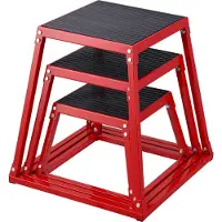 Vevor Boîte de Pliométrie 3PCs 305/458/609 mm de Haut Plateforme Pliométrique Charge 227 kg Boîte à Saut Musculation Fitness Crossfit pour Entraînement Pliométrique Step-ups Pompes Squats Gym Domicile
