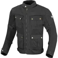 Merlin Chigwell Utility Veste Moto en Coton Ciré Noir Taille S