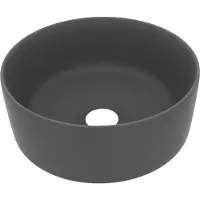 Syfax Lavabo rond de luxe Gris foncé mat 40x15 cm Céramique