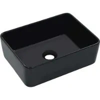 Syfax Lavabo 40x30x13 cm Céramique Noir