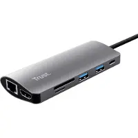 Trust Adaptateur USB-C multiports 7-en-1 - - Dalyx - HDMI - Ethernet - Lecteur de cartes SD/ Micro SD