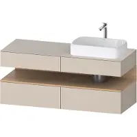 Duravit Collection One Meuble sous-vasque sur console, 2 tiroirs, découpe à droite, 1400x550x600mm, niche en chêne naturel, QA4766030830010