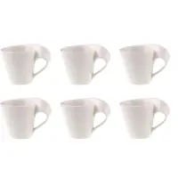 Villeroy & Boch Set d'avantage 6 pièces NewWave Caffè Espresso Tasse supérieure Premium Porcelain blanc 1024841425