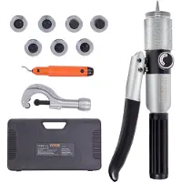 Vevor Expanseur Tubes Hydrauliques 0,95-2,86 cm Extenseur Hydraulique Tuyau HAVC avec 7 Têtes d'Expansion Outil d'Ébavurage Coupe-tube Kit Élargisseur pour Tubes en Cuivre Aluminium Laiton Acier Doux