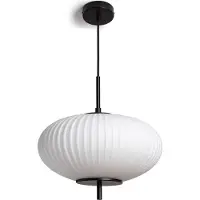 LEDKIA Suspension Métal Et Verre Beca Oblade Noir