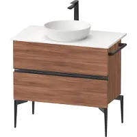 Duravit Sivida Meuble sous-lavabo sur console, 2 tiroirs, poignée noire diamantée mate, 845x475x548mm, SV46580BD790000