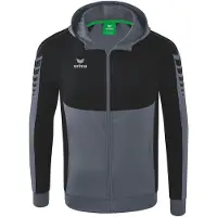Erima Six Wings Veste d'entraînement à capuche Gris ardoise/noir Junior - 140