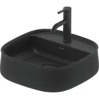 Duravit Vasque à poser Zencha sans robinetterie avec bloc 420x420mm ant matt (420 mm, 420 mm)