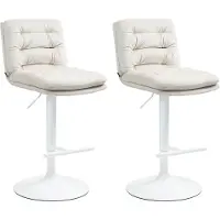 CLP 2x Damar chaise de bar - velours, châssis blanc - crème