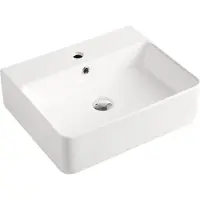 BEITZ & Walz AqvaCeramica Vasque à poser « SlimRim » avec robinetterie, 520 x 420 mm, blanc