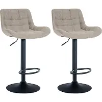 CLP - Ensemble de 2 tabourets Tover, pivotants à 360° et réglables en hauteur | Couleur : taupe | Matériau : tissu