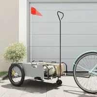 Prolenta Maison Exclusive - Remorque pour vélo, gris et noir, en tissu Oxford et en fer