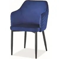Feldmann-Wohnen Ensemble de 4 chaises de salle à manger et de cuisine Astor, bleu marine