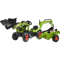 Falk Tracteur avec remorque CLAAS Arion, pelle rétrocaveuse + chargeuse, à partir de 2 ans