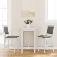Prolenta Maison Exclusive - Tabourets de bar avec coussins, 2 pièces, blanc, bois massif, hévéa