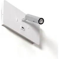 LEDKIA Applique Murale Avec Lampe De Lecture Led 8w Métal Et Port Usb Rossey Blanc
