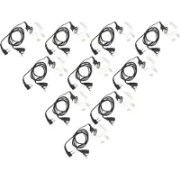 VHBW 10x Oreillette compatible avec Cobra PMR-250, PMR-300, MT-725, MT-925, MT-900 radio talkie-walkie, câble acoustique transparent