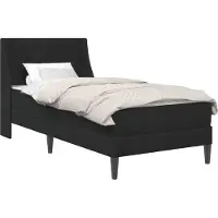 Syfax Cadre de lit avec matelas avec matelas Noir 90 x 200 cm Velours