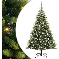 Syfax Arbre de Noël artificiel en silicone flexible 300 LEDs 180 cm