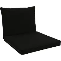 Pokar Coussin de salon Coussin d'assise, Couleur:Noir, Taille:Lot de 2 (60x60 + 60x40)