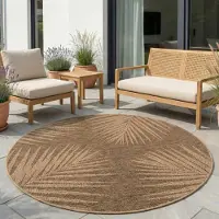 Carpetsale24 Tapis Intérieur Extérieur Imperméable Aspect Naturel Jute Idéal pour Salon Cuisine Terrasse et Balcon, Taille: 80 cm Rond