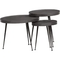 Prolenta Maison Exclusive - Lot de 3 tables basses en aggloméré noir