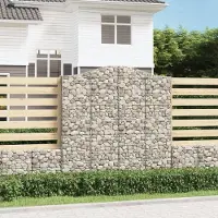 Prolenta Maison Exclusive - Gabions à arche haute, lot de 3, 200 x 30 x 200/220 cm, fer galvanisé