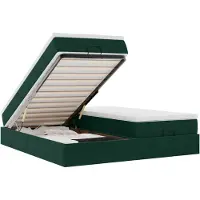 vidaXL Lit ottoman avec matelas vert foncé 200x200 cm velours