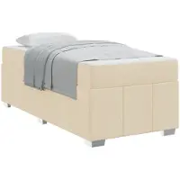 vidaXL Cadre de lit avec matelas Crème 90 x 200 cm Tissu