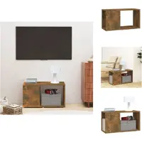 vidaXL Armoire TV chêne fumé 60x24x32 cm Bois composite - Meuble TV