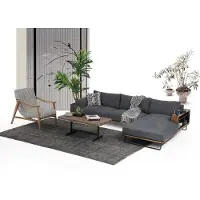 AEA Canapé d'angle en L Canapé Gris Tissu Moderne Design Salon Polyester