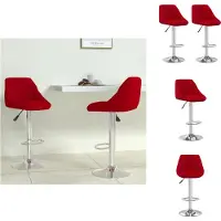 vidaXL Tabouret de bar 2 pcs. velours rouge vin - Tabouret de bar