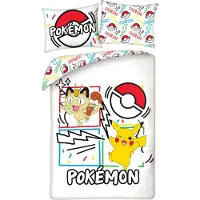 Halantex SP. z.o.o. Pokémon Version 13 140 X 200 Cm/70 X 90 Cm Duvet Cover Blanc