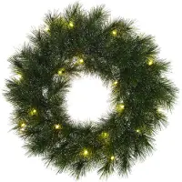 Black Box Couronne de sapin Glendon 20 LED blanc chaud 45cm vert intérieur