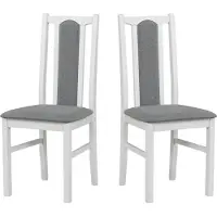 LeafDesign Chaise de salle à manger en bois - Chaise hêtre massif - Chaise salle à manger set de 2 - Chaise en bois - Chaise de table - Chaise de cuisine set de 2, KOLGA, blanc