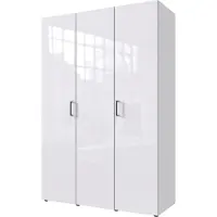 Wimex Armoire à portes battantes Mugano – Couleur et dimensions au choix : blanc / blanc brillant