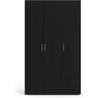 Ebuy24 Armoire Petra à 3 portes, noir mat.