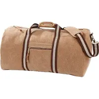 Quadra QD613 | Vintage Canvas Holdall / Sac de voyage | 58 x 30 x 30 cm - Couleur : Sahara - Taille : 58 x 30 x 30 cm
