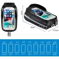 B2X Sacoche pour cadre de vélo, imperméable, 0,85 L, grise, écran tactile