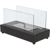 Esschert Design Cheminée de table au bioéthanol rectangle - Noir - L 35,5 x P 18 x H 20,6 cm