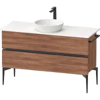 Duravit Sivida Meuble sous-lavabo sur console, 2 tiroirs, poignée noire diamantée mate, 1245x475x548mm, SV46600BD790000