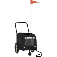 Sonstiges Remorque de vélo pour animaux Noir 125 x 53 x 54 cm