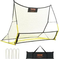 Vevor Filet de Rebond Football 183x130 cm Rebondisseur pour Entraînement Football 2 en 1 Tube en Fer Équipement de Sport avec Sac Portable pour Entraînement en Solo