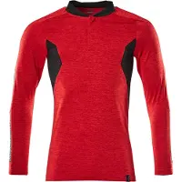 Mascot Polo-Shirt, manches longues rouge trafic chiné/noir, taille L ONE 18081-810-20209