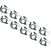 VHBW 10x Oreillette compatible avec Motorola APX 6000XE P25, APX 6000 P25 radio talkie-walkie avec microphone PTT, câble acoustique