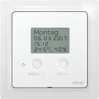 Eltako BUTH55ED/12V DC-am Horloge-Thermo-Hygrostat pour bus en saillie, Thermostat, Gris