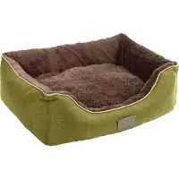 Kerbl Kuschelbett Samuel (Farbe grün/dunkelgrau 50 x 40 x 15 cm, waschbar) 81317