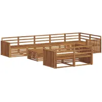 vidaXL Ensemble de canapés d'extérieur 9 pièces en bois massif d'acacia naturel